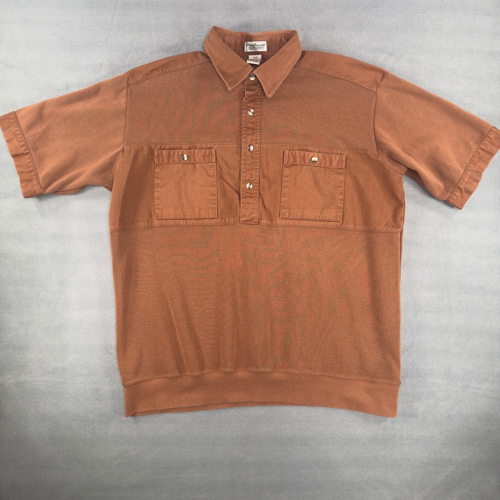Vintange Norm Thompson Mens‎ XL Double Pocket Normcore Short Sleeve Knit Polo